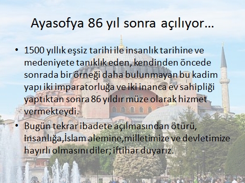 Bugün günlerden Ayasofya...